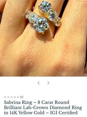 14K Gold 7 CTW Lab-Grown Diamond size 7 but adjustable